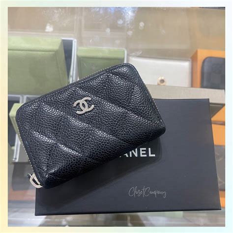 chanel zip card holder price|chanel card holder zip wallet.